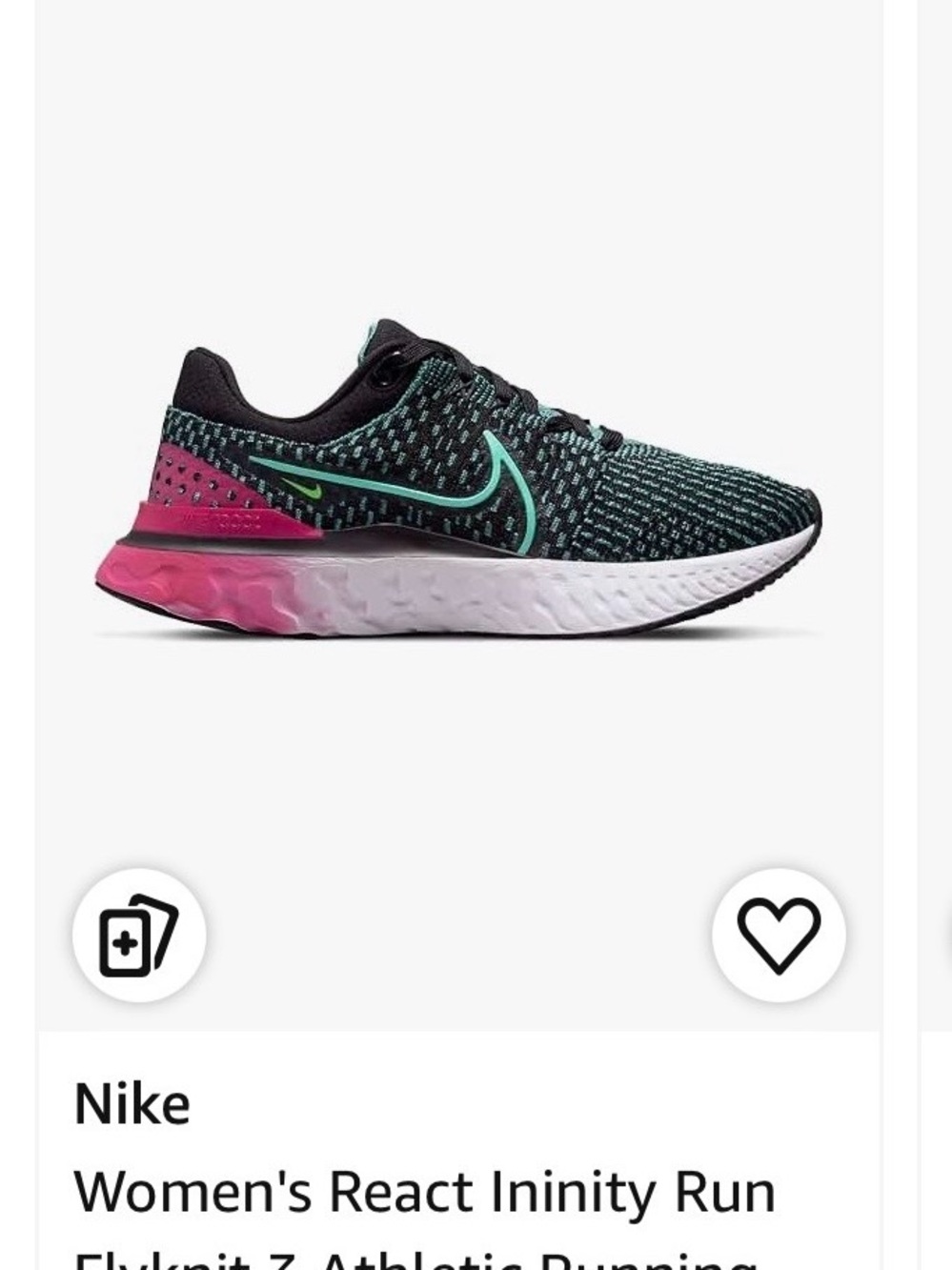 Nike Women's Running Shoe - Black Teal Pink